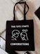 Екосумка зі 100% бавовни з принтом &ndash; &laquo;This Tote Starts Conversetions&raquo; 2500025889 фото 2