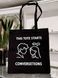 Екосумка зі 100% бавовни з принтом &ndash; &laquo;This Tote Starts Conversetions&raquo; 2500025889 фото 1